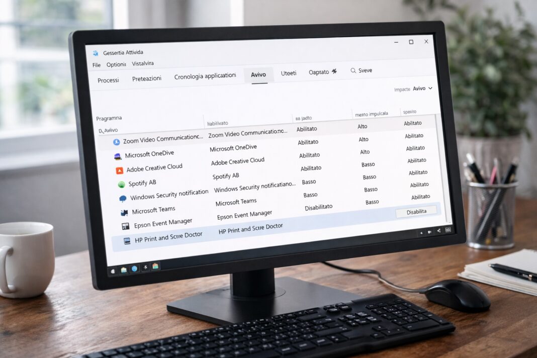 Disattivare app all’avvio