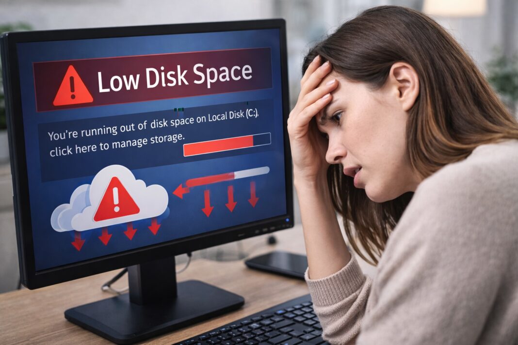 Spazio disco pieno su Windows Spazio disco pieno su Windows