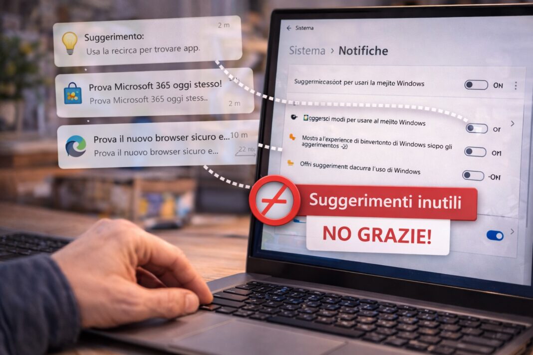 Disattivare i suggerimenti di Windows Disattivare i suggerimenti di Windows